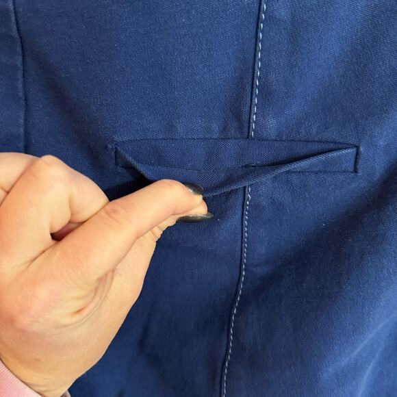 Derek Lam 10 Crosby High Waist Cobalt Pant white stitching Size 4 - Picture 6 of 8